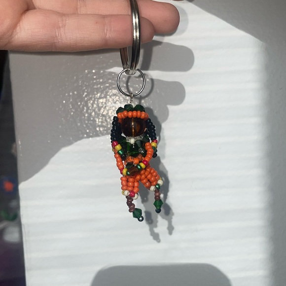 Keychain. Beaded doll. Rasta man. Bob Marley NWOT - Picture 1 of 3